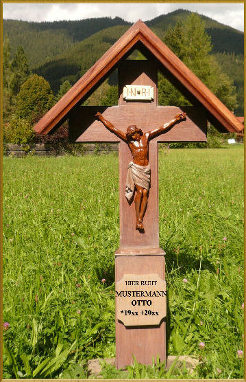 Grabmal mit Corpus als Relief