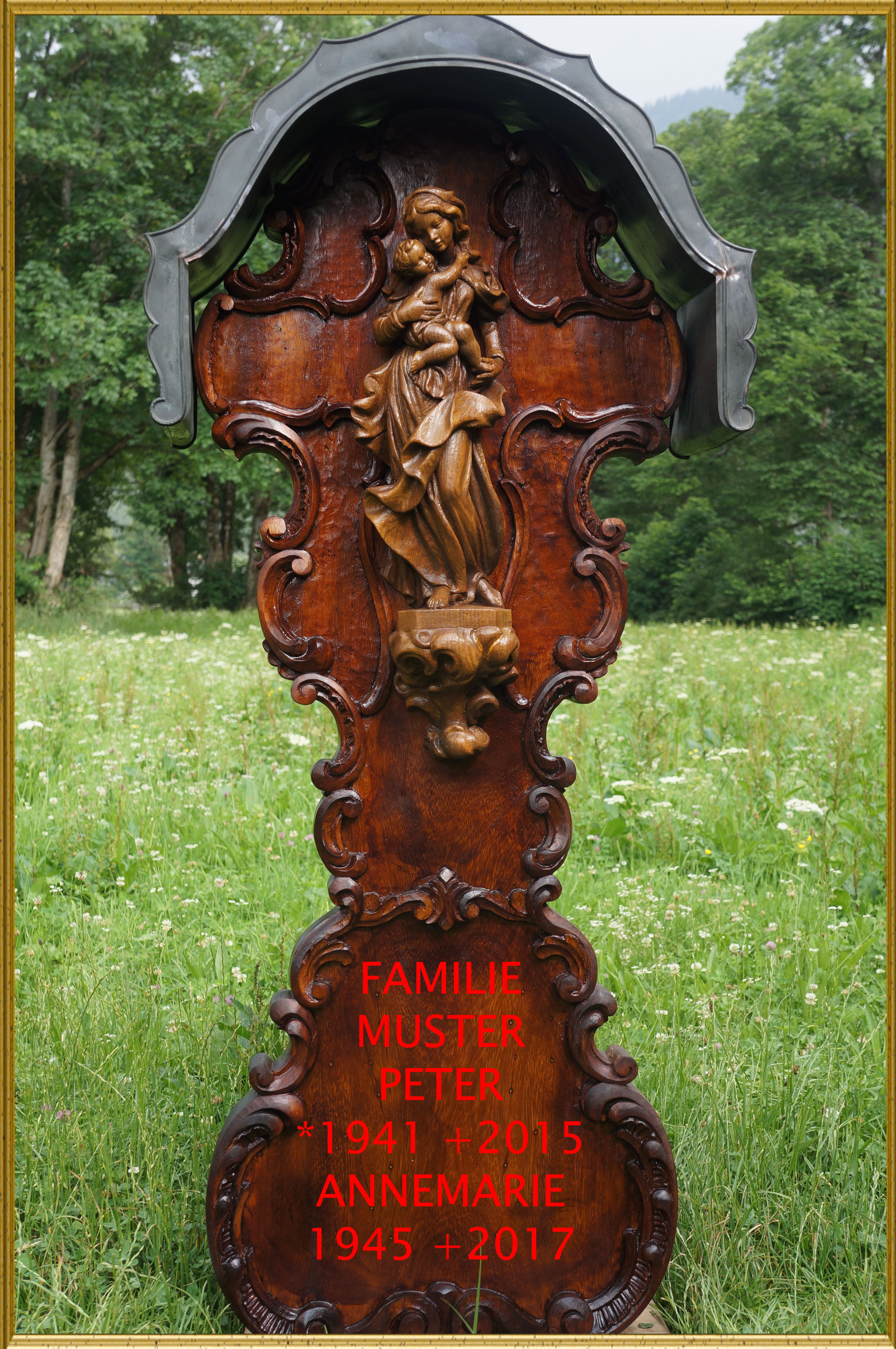 Grabmal mit Corpus als Relief